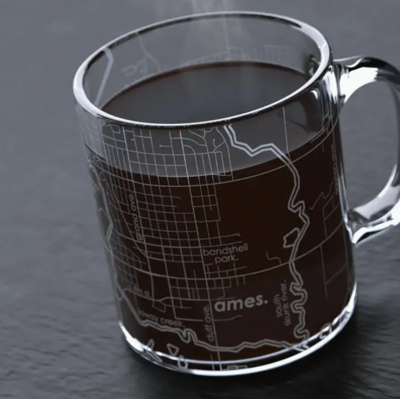 13oz Glass Mug - Ames Map | Ames 1864